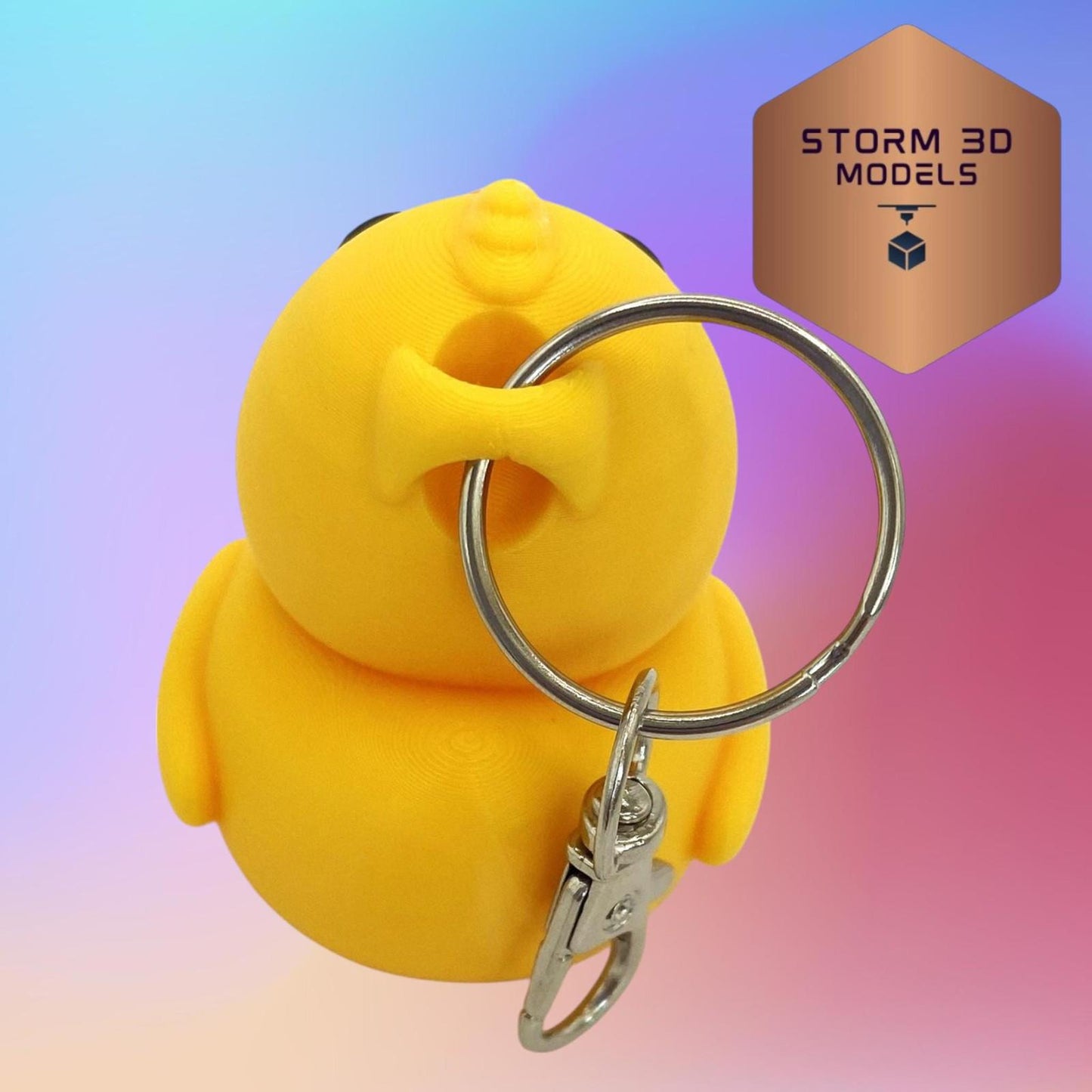 3D Printed Flexi Duck Keychain β Cute Fidget Toy, Animal Lover Gift