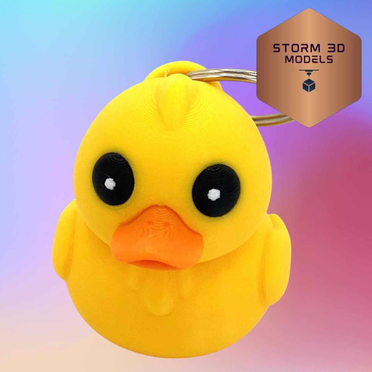 3D Printed Flexi Duck Keychain β Cute Fidget Toy, Animal Lover Gift
