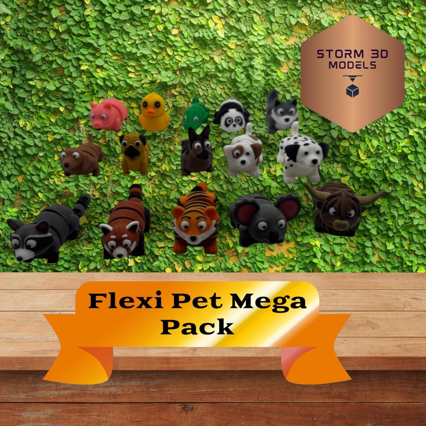 3D Printed Flexi Pets – 15 Pack Mega Bundle of Articulated Animal Fidget Toys