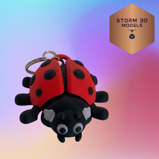 3D Printed Flexi Ladybug Keychain – Colourful, Quirky & Full of Wiggle!