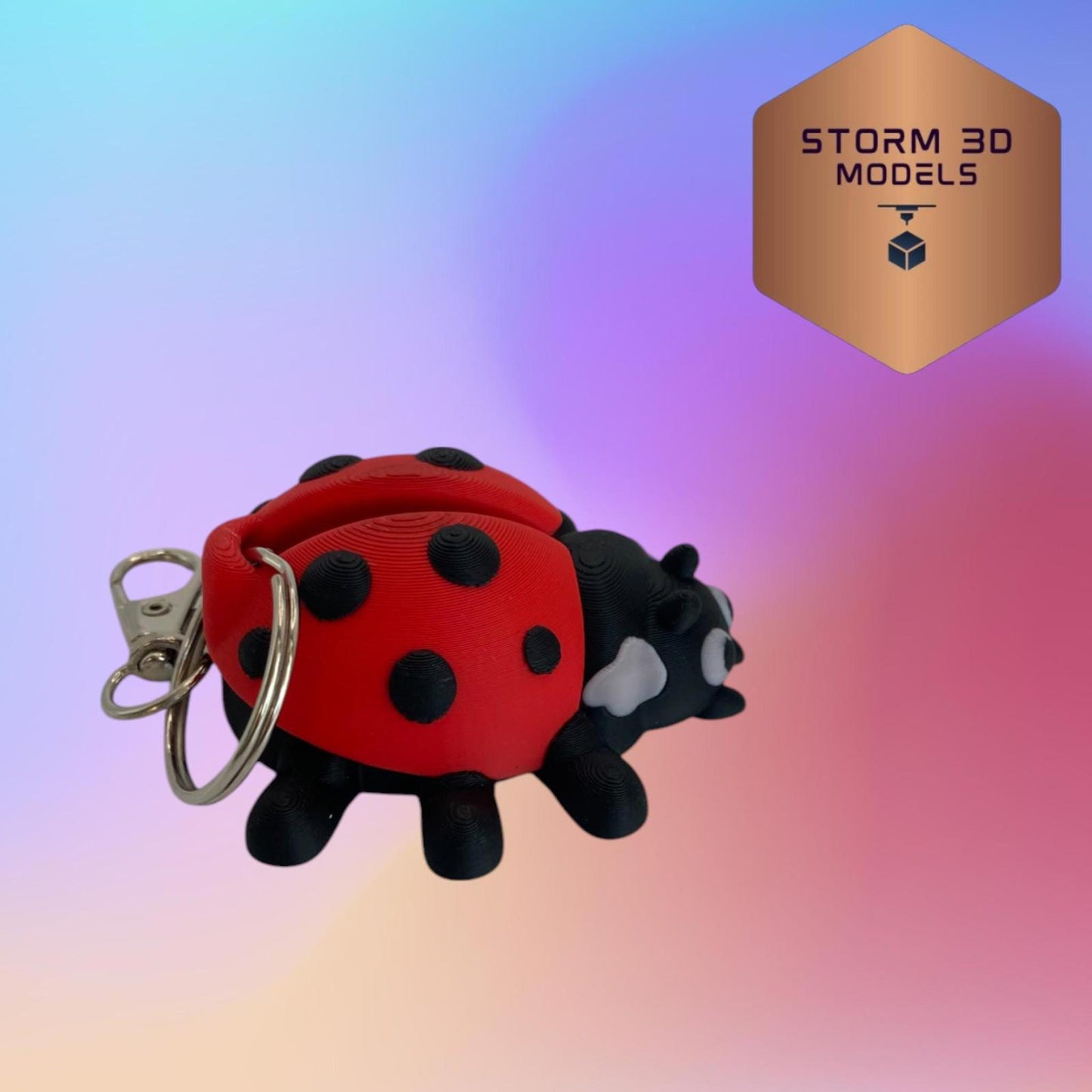 3D Printed Flexi Ladybug Keychain β Colourful, Quirky & Full of Wiggle!