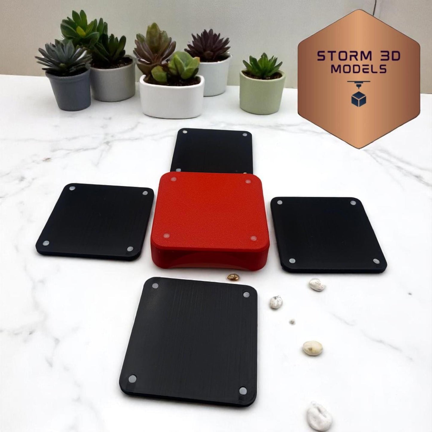 Massey Ferguson Coaster Set Square – 3D Printed Farm-Themed Drink Coasters