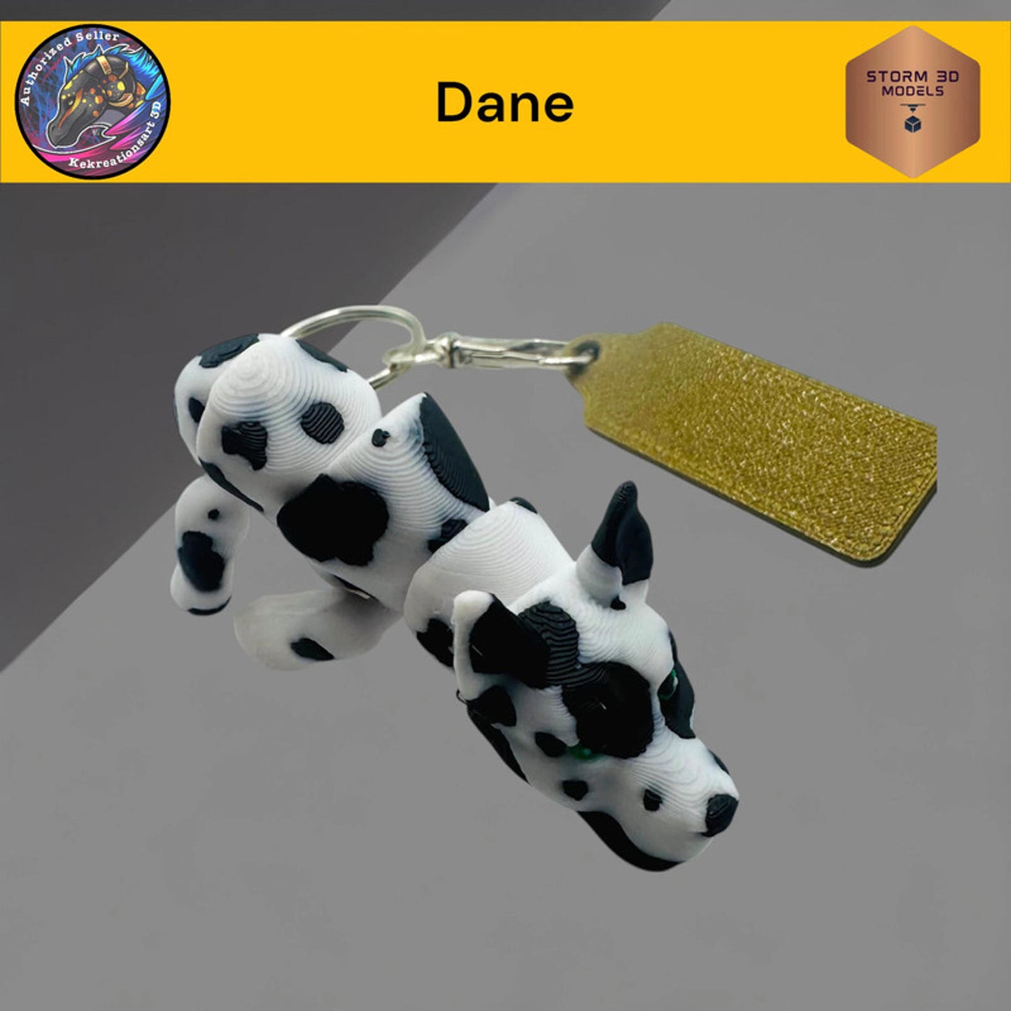 Pawfect Pets Baby Dane Keychain 3D Printed
