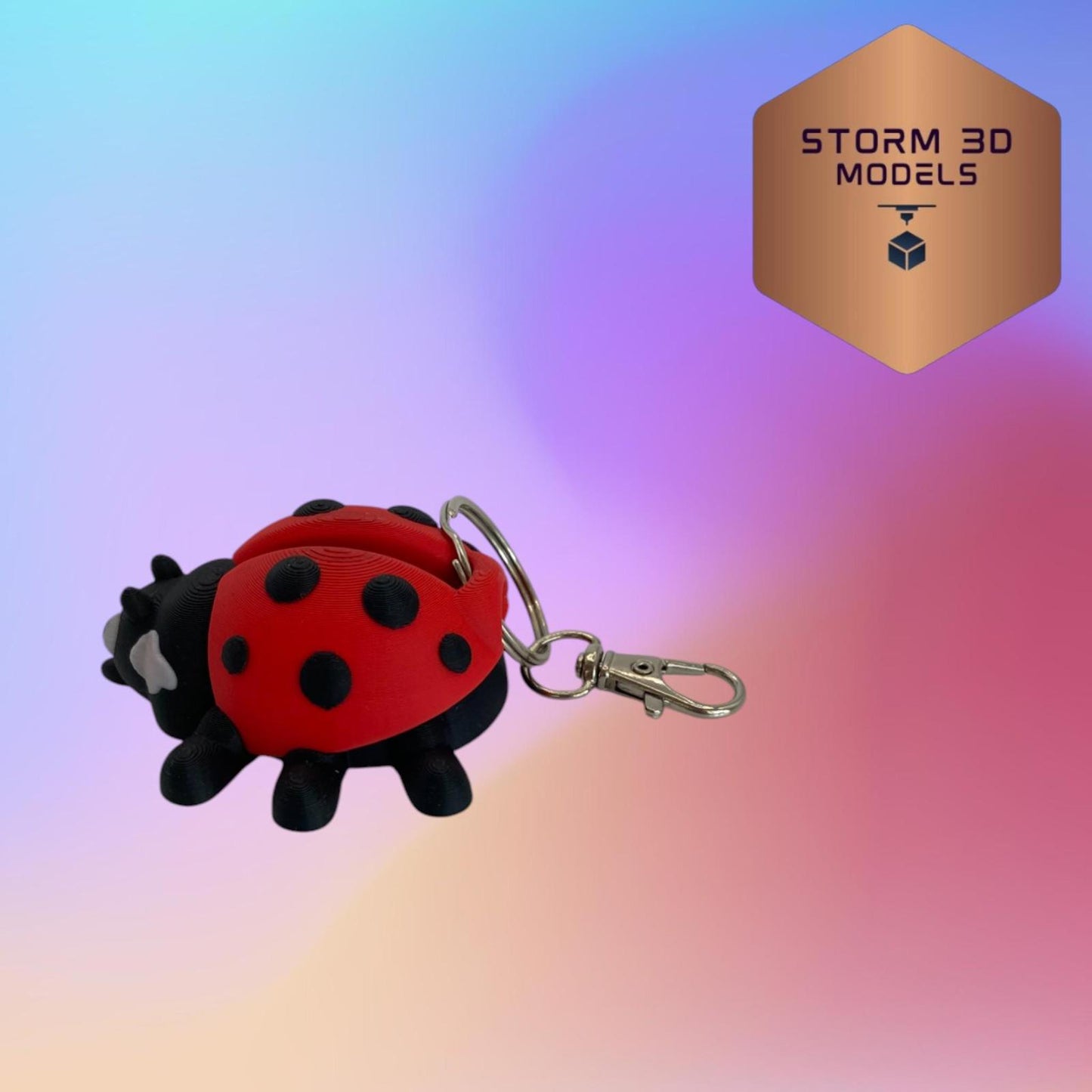 3D Printed Flexi Ladybug Keychain β Colourful, Quirky & Full of Wiggle!