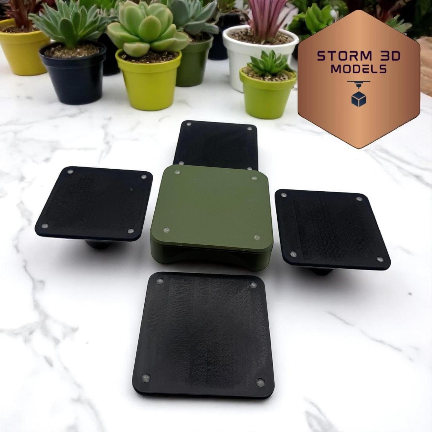 Fendt Coaster Set Square – 3D Printed Farm-Themed Drink Coasters, Tractor Gift
