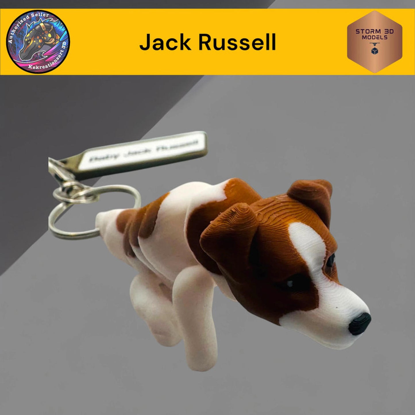 Pawfect Pets Baby Jack Russell Keychain 3D Printed