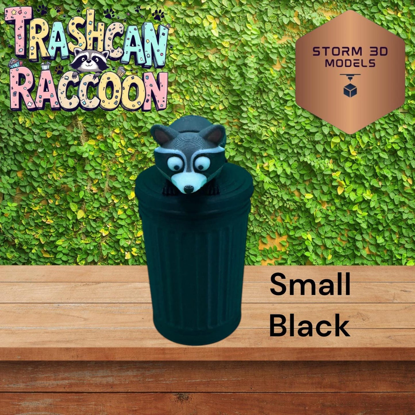 3D Printed Flexi Raccoon in Trash Can – Articulated Dumpster Diver Toy, Funny Desk Buddy, Trash Panda Gift, Cute Animal Fidget, 3 Sizes
