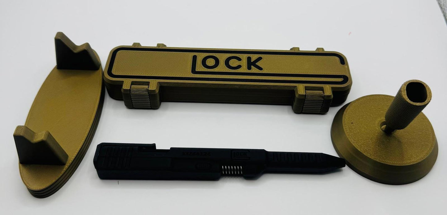 Glock-Inspired Black G2 Pilot Pen – 3D Printed Novelty Handgun-Themed Pen with Functional Ink Refill, Unique Gift for Tactical Gear Fans