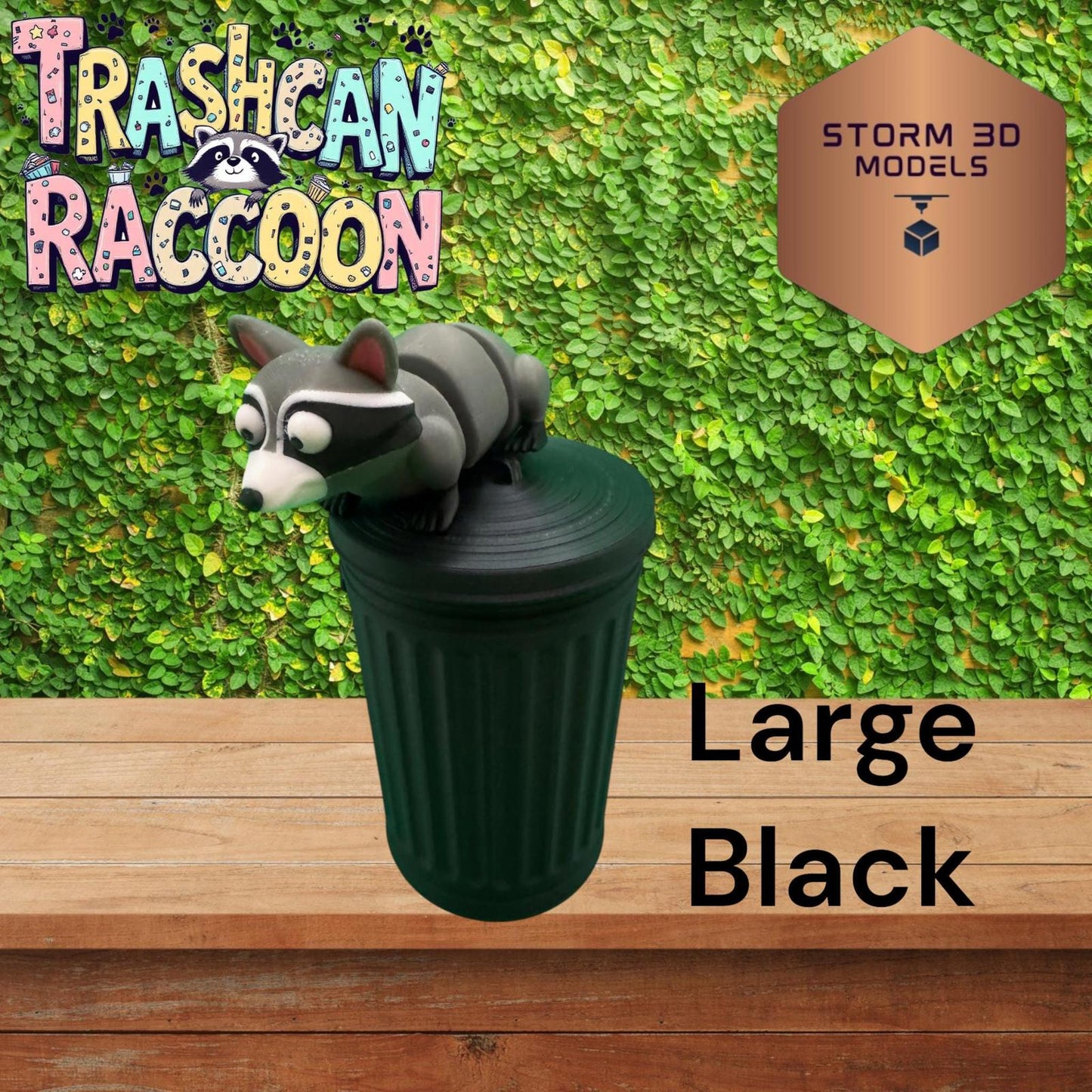 3D Printed Flexi Raccoon in Trash Can – Articulated Dumpster Diver Toy, Funny Desk Buddy, Trash Panda Gift, Cute Animal Fidget, 3 Sizes