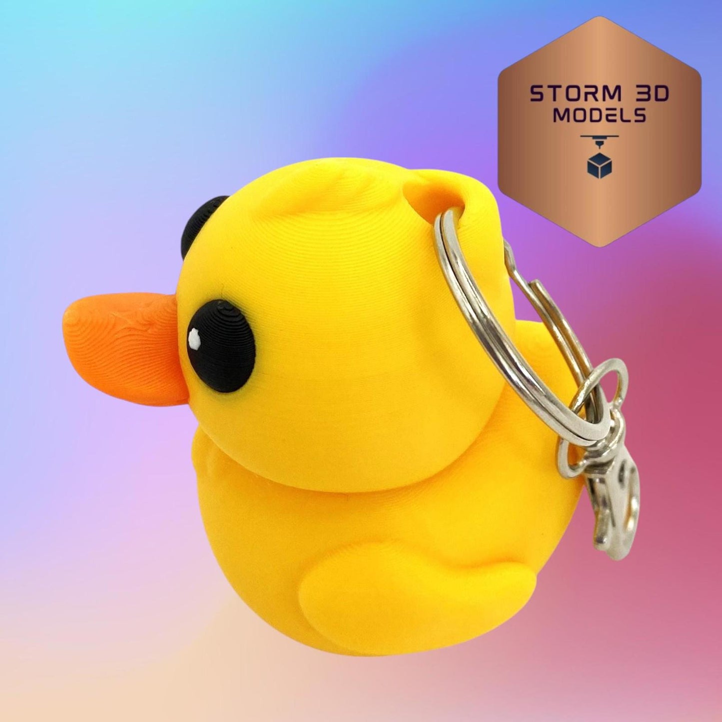 3D Printed Flexi Duck Keychain β Cute Fidget Toy, Animal Lover Gift