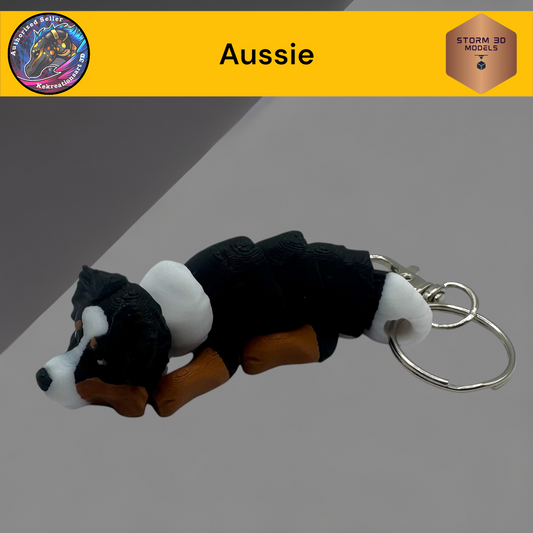 Baby Aussie 3D Printed Flexi Keychain Pet