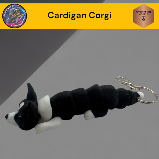 Baby Cardigan Corgi 3d Printed Flexi Keychain