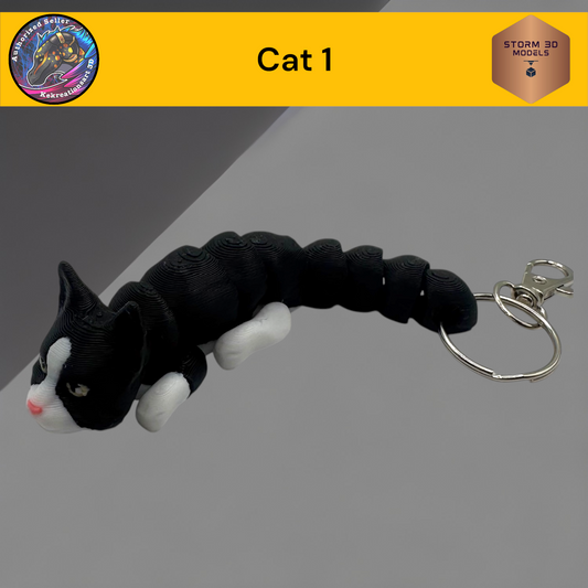 Baby Cat 3d Printed Flexi Keychain
