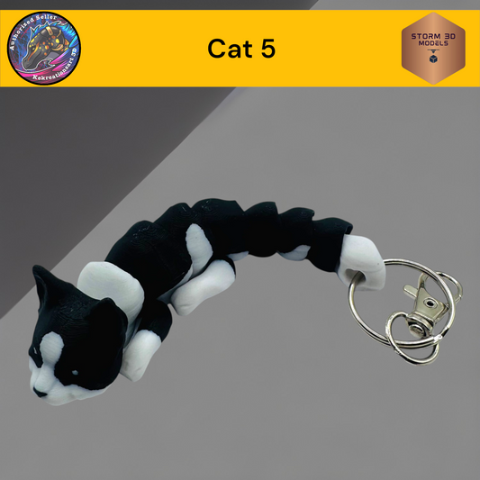Baby Cat style 5 3d Printed Flexi Keychain