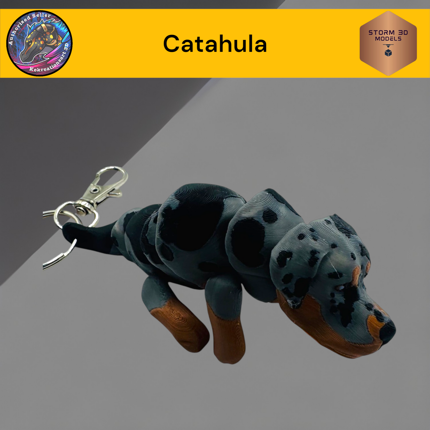 Baby Catahula 3d Printed Flexi Keychain