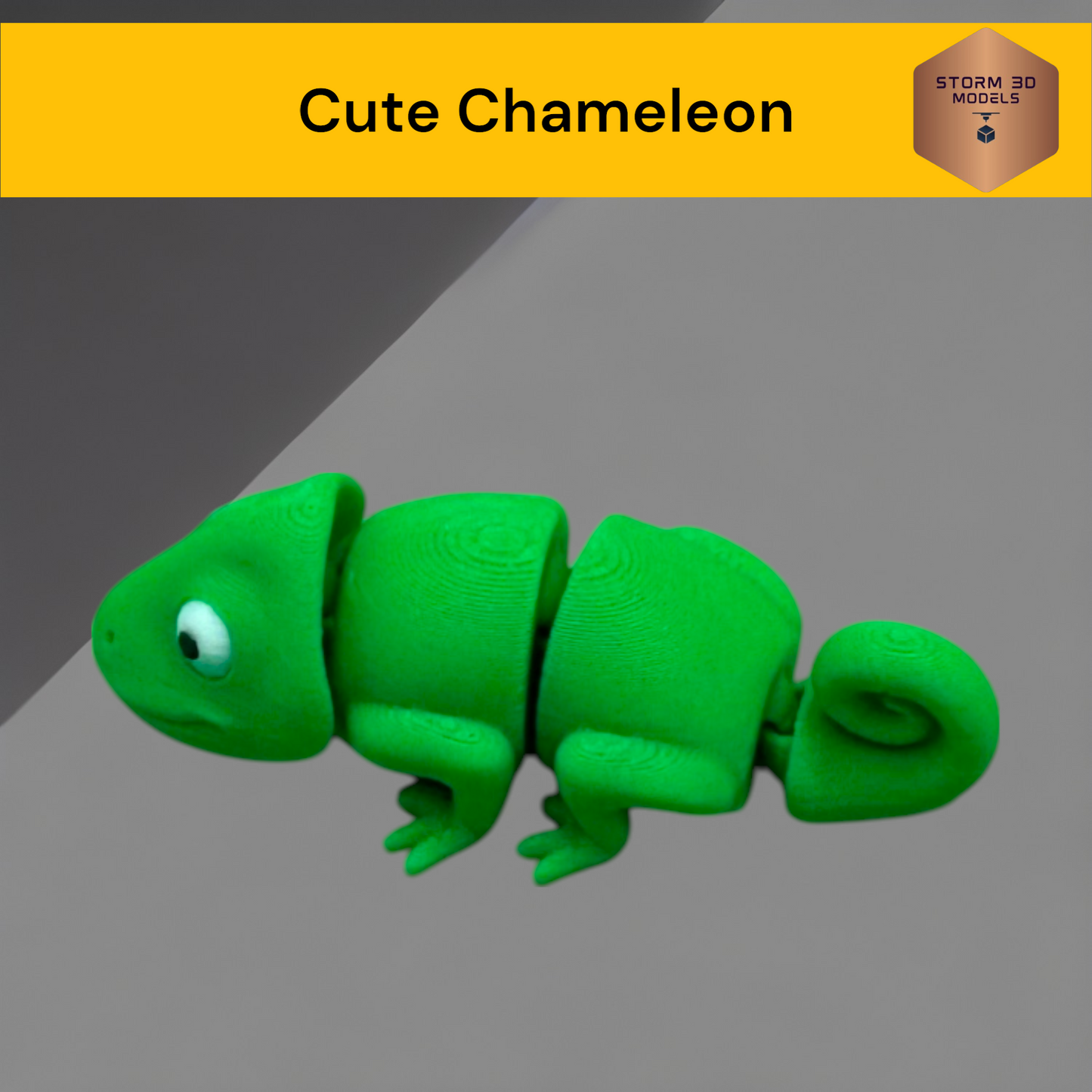 Cute Chameleon fidget toy 3D Printed