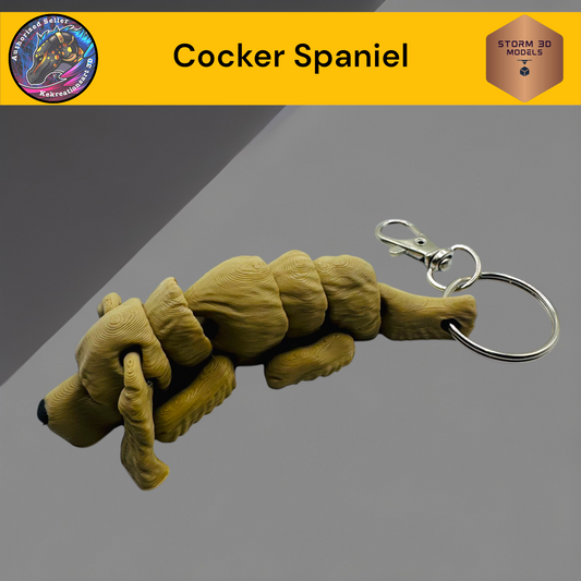 Baby Cocker Spaniel 3d Printed Flexi Keychain