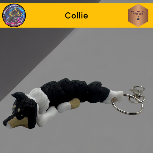 Baby Collie 3d Printed Flexi Keychain