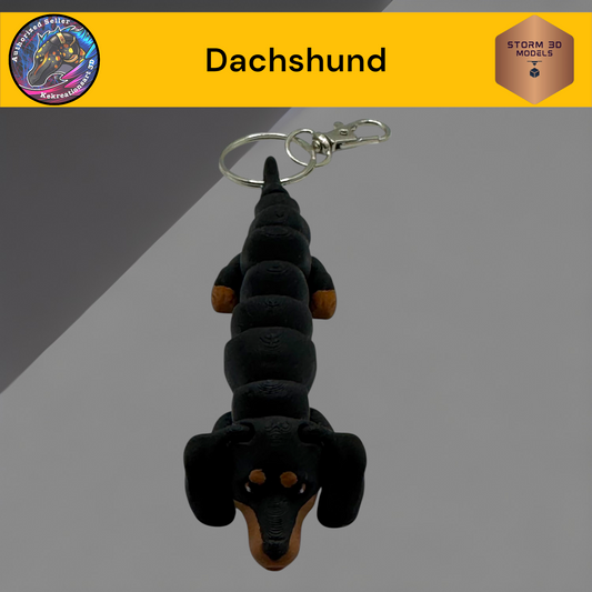 Baby Dachshund 3d Printed Flexi Keychain