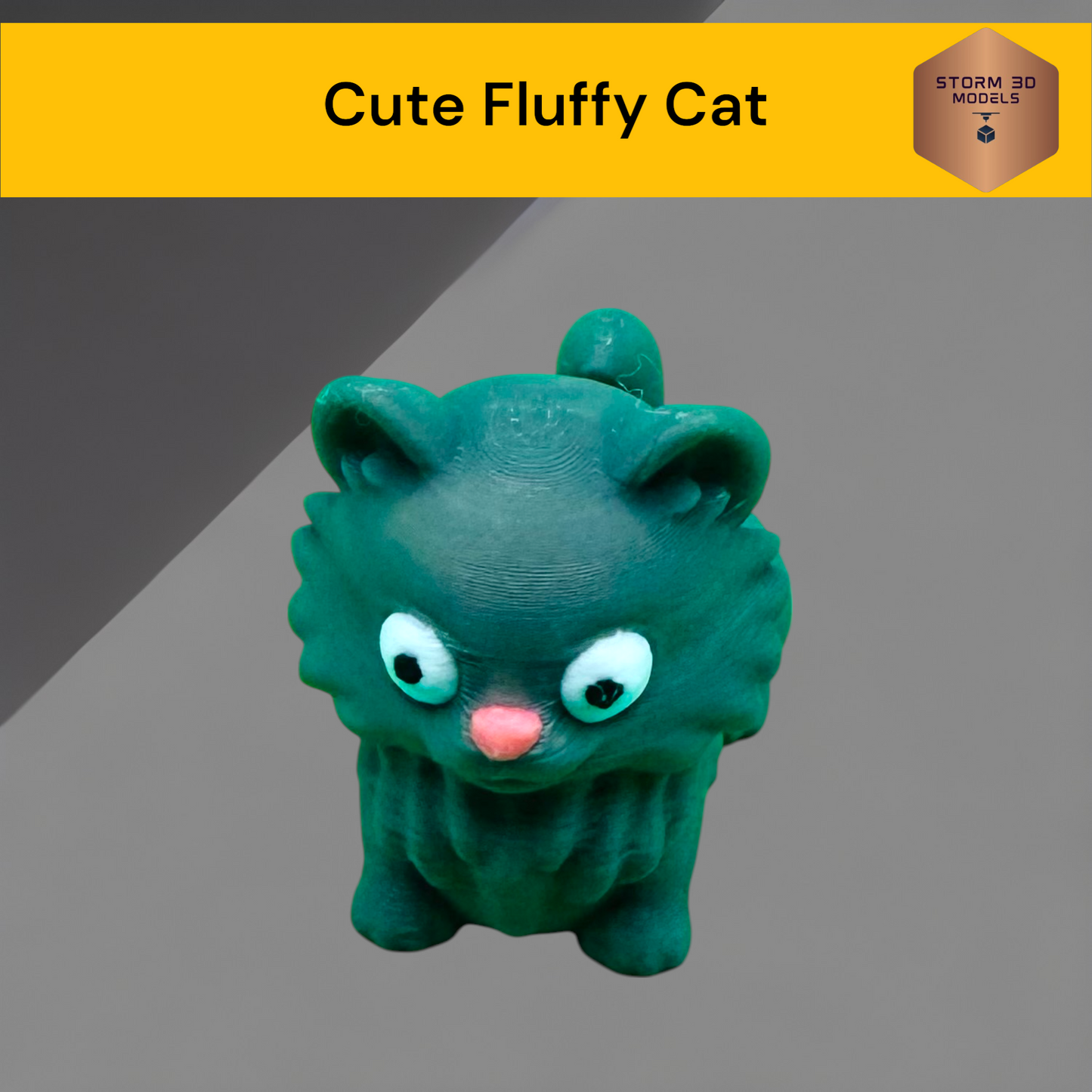 Cute Fluffy Cat fidget toy 3D Printed