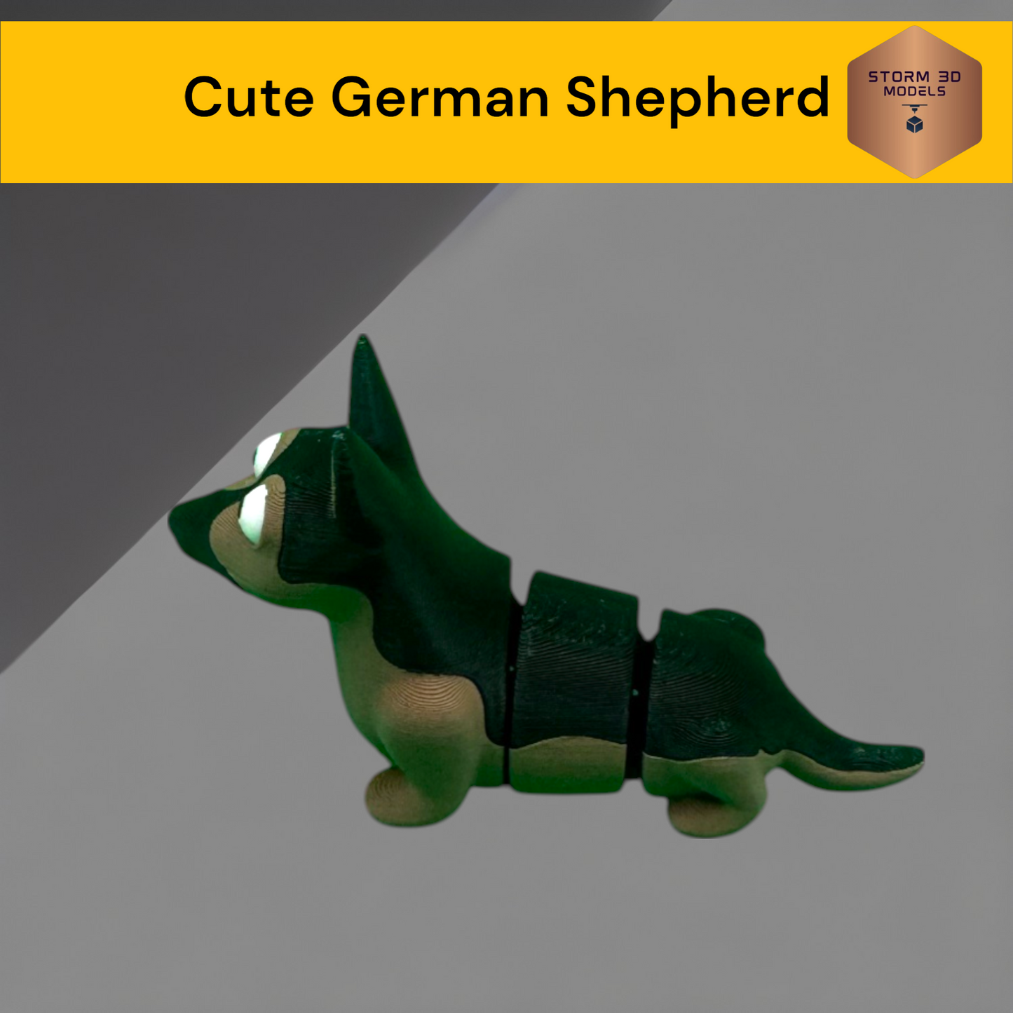 Cute German Shepherd fidget toy 3D Printed