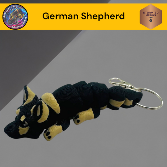 Baby German Shepherd 3d Printed Flexi Keychain