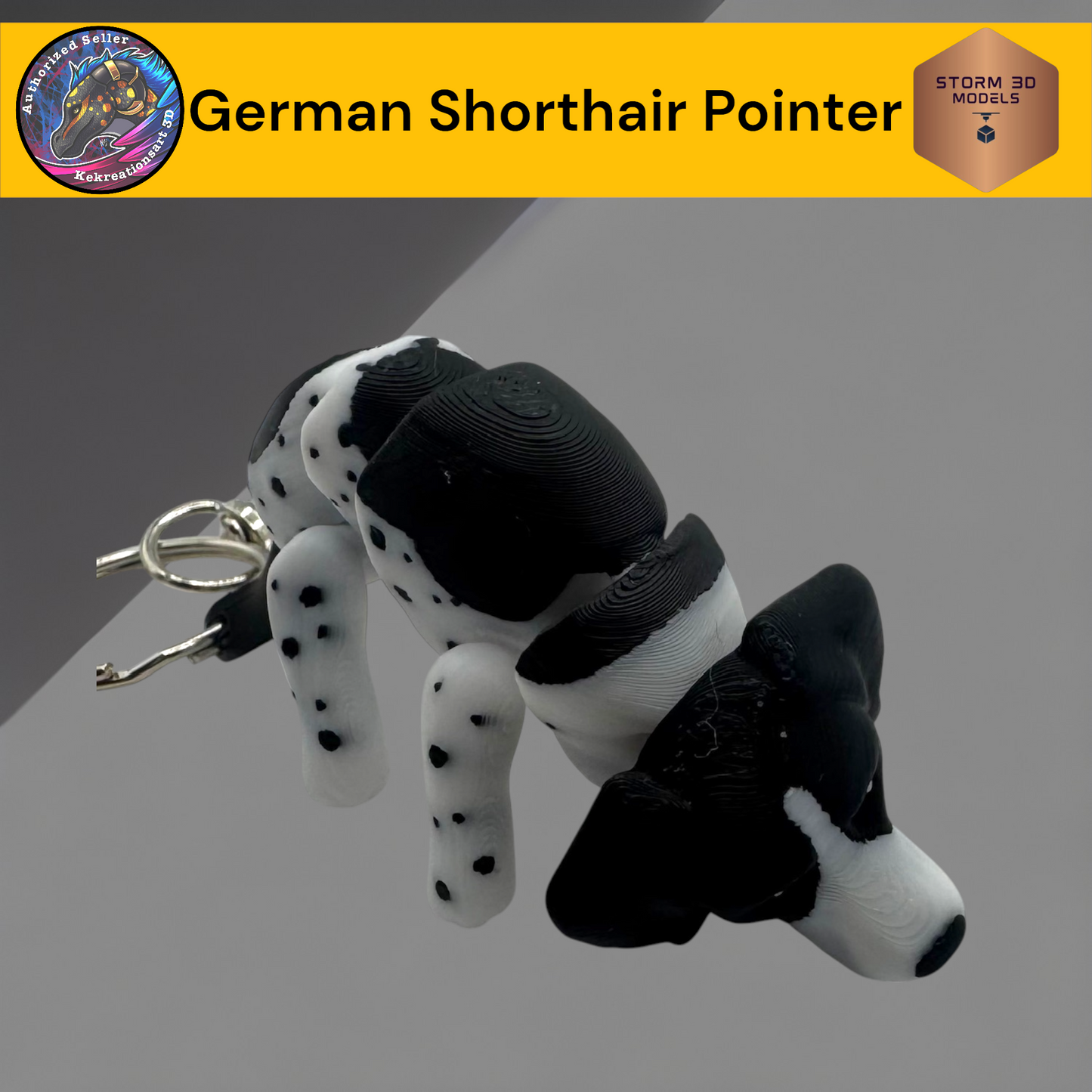 Baby German Shorthair Pointer 3d Printed Flexi Keychain