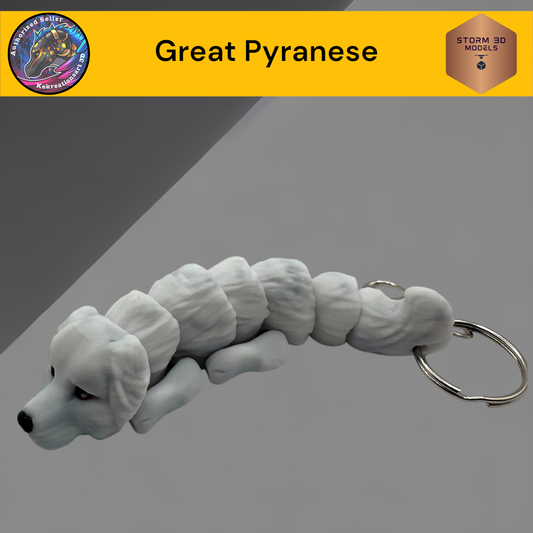 Baby Great Pyranese 3d Printed Flexi Keychain