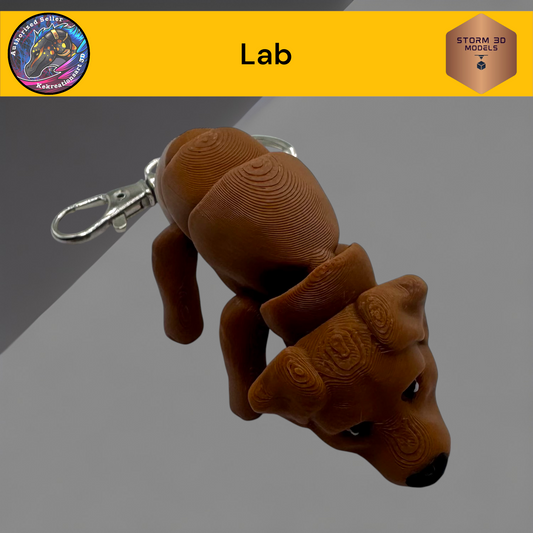 Baby Lab Brown 3d Printed Flexi Keychain