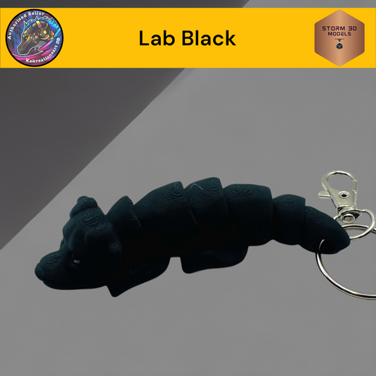 Baby Lab Black 3d Printed Flexi Keychain
