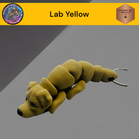 Baby Lab Yellow 3d Printed Flexi Keychain