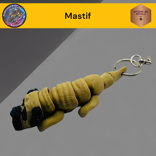 Baby Mastif 3d Printed Flexi Keychain