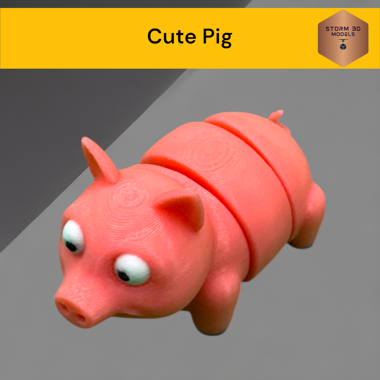 Cute Pig fidget toy 3D Printed