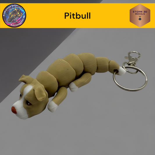 Baby Pitbull 3d Printed Flexi Keychain