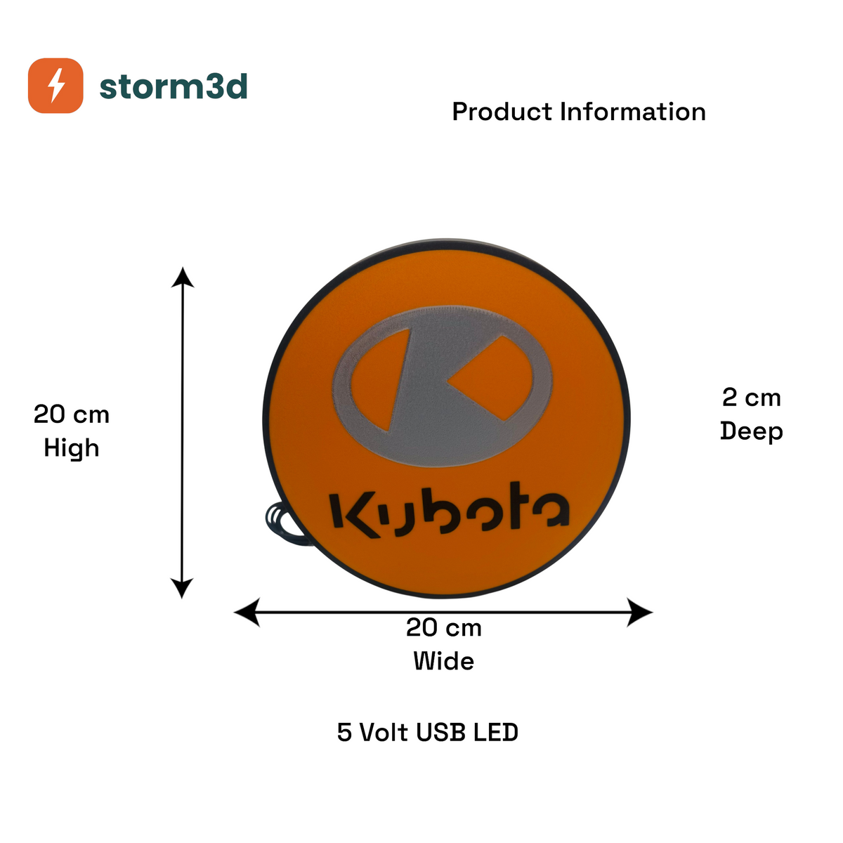Kubota Lightbox – New Style, Uni Hanging, USB