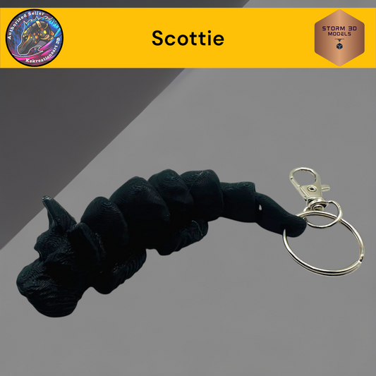 Baby Scottie 3d Printed Flexi Keychain