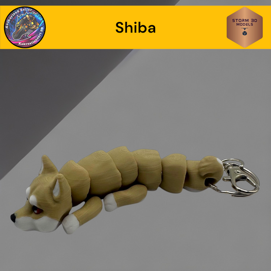 Baby Shiba 3d Printed Flexi Keychain