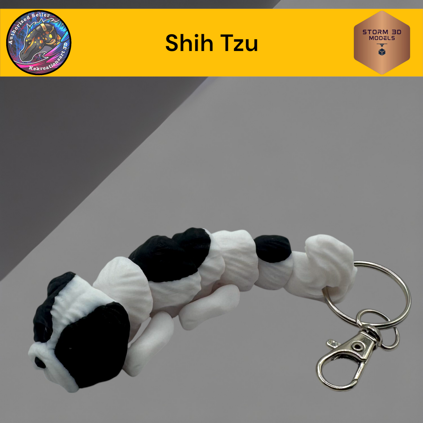 Baby Shih Tzu 3d Printed Flexi Keychain