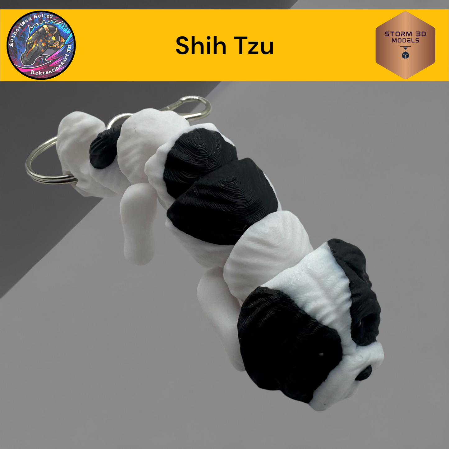 Baby Shih Tzu 3d Printed Flexi Keychain