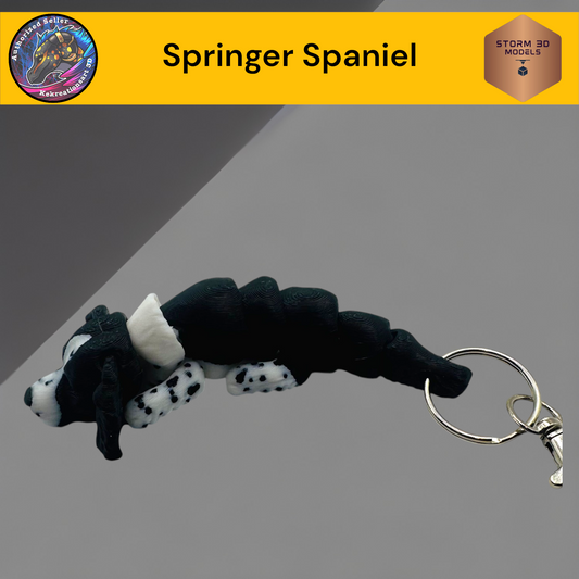 Baby Springer Spaniel 3d Printed Flexi Keychain