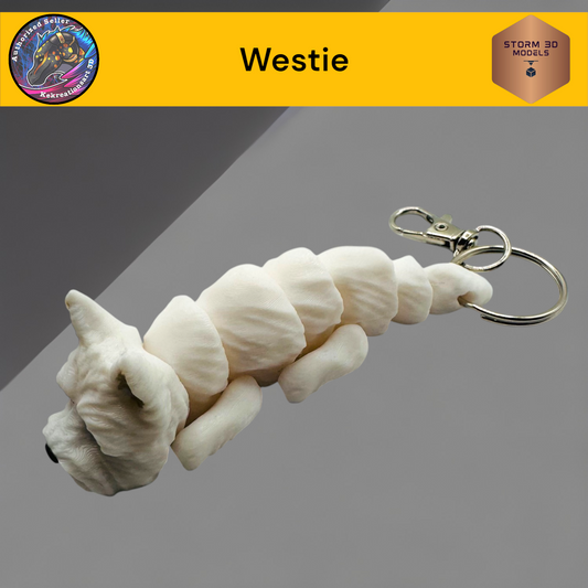 Baby Westie 3d Printed Flexi Keychain