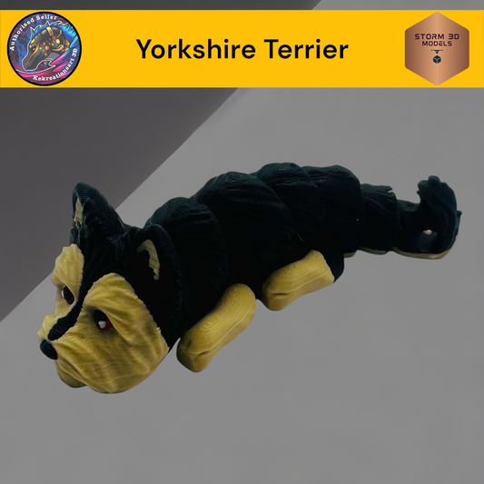 Baby Yorkshire Terrier 3d Printed Flexi Keychain