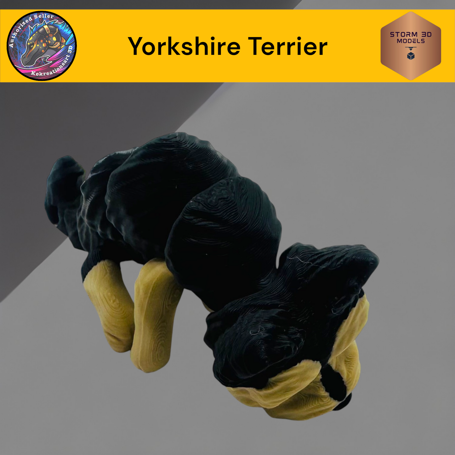 Baby Yorkshire Terrier 3d Printed Flexi Keychain