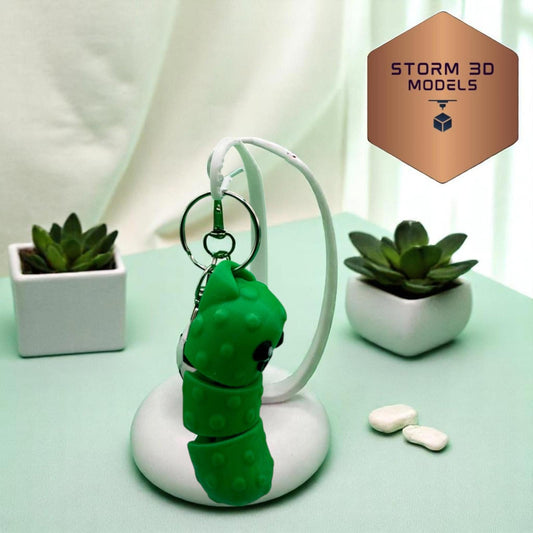 3D Printed Flexi Pickle Keychain – Wiggly Pickle Fidget Toy, Funny Gag Gift