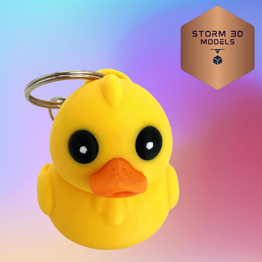 3D Printed Flexi Duck Keychain – Cute Fidget Toy, Animal Lover Gift