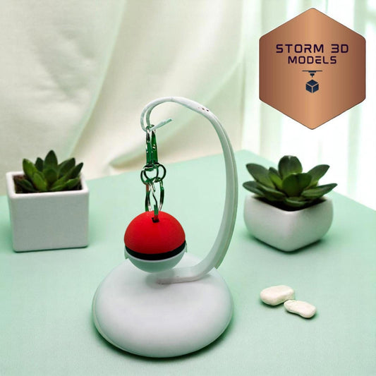 3D Printed Pokéball Keychain – Pokémon-Inspired Accessory, Gamer Gift