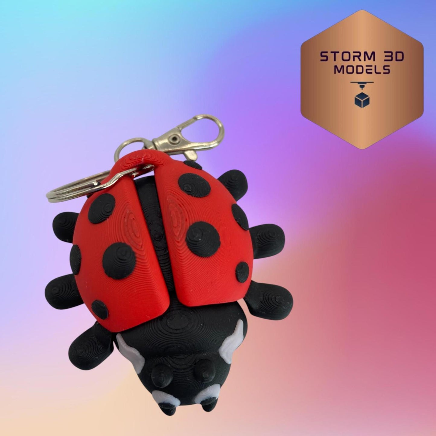 3D Printed Flexi Ladybug Keychain β Colourful, Quirky & Full of Wiggle!