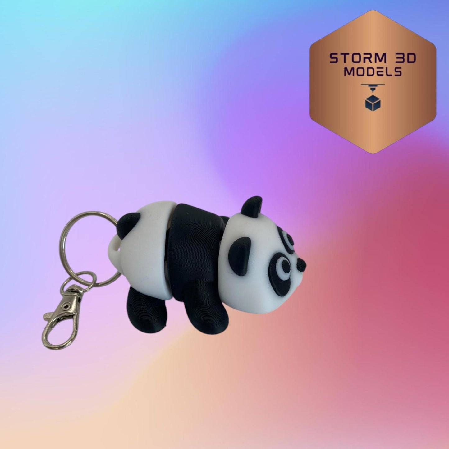 3D Printed Flexi Panda Keychain – Cuddly, Wiggly & Cute for Panda Lovers!