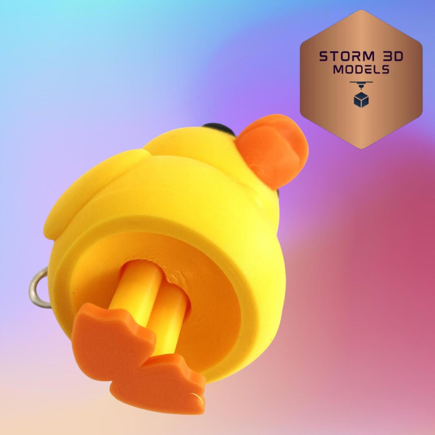 3D Printed Flexi Duck Keychain β Cute Fidget Toy, Animal Lover Gift