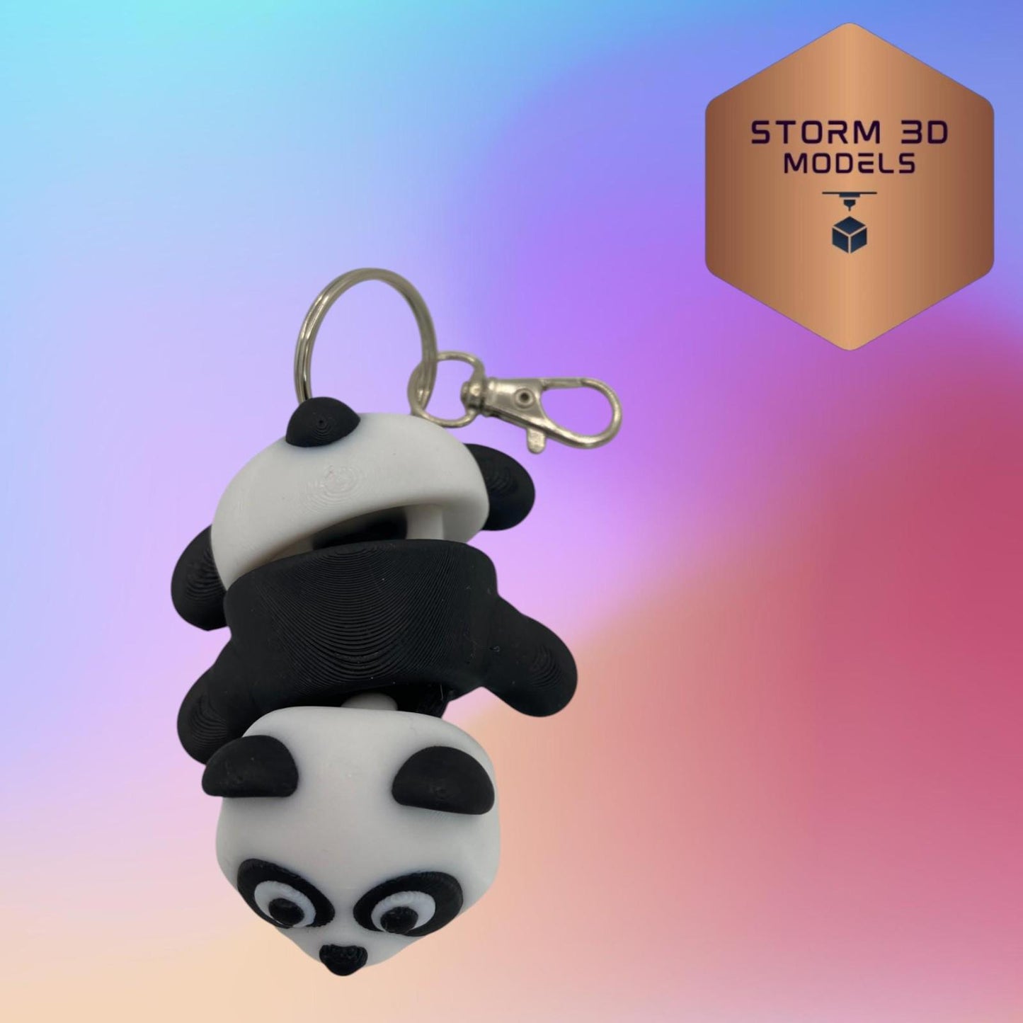 3D Printed Flexi Panda Keychain – Cuddly, Wiggly & Cute for Panda Lovers!